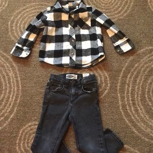 Old Navy Flannel & Skinny jeans